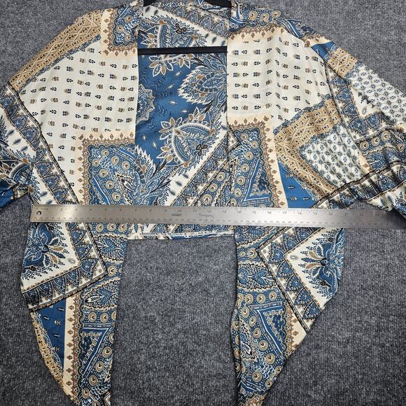 Shein Multicolored tie up Top With V Neck And Tie In Front Women’s Size M - Picture 3 of 6